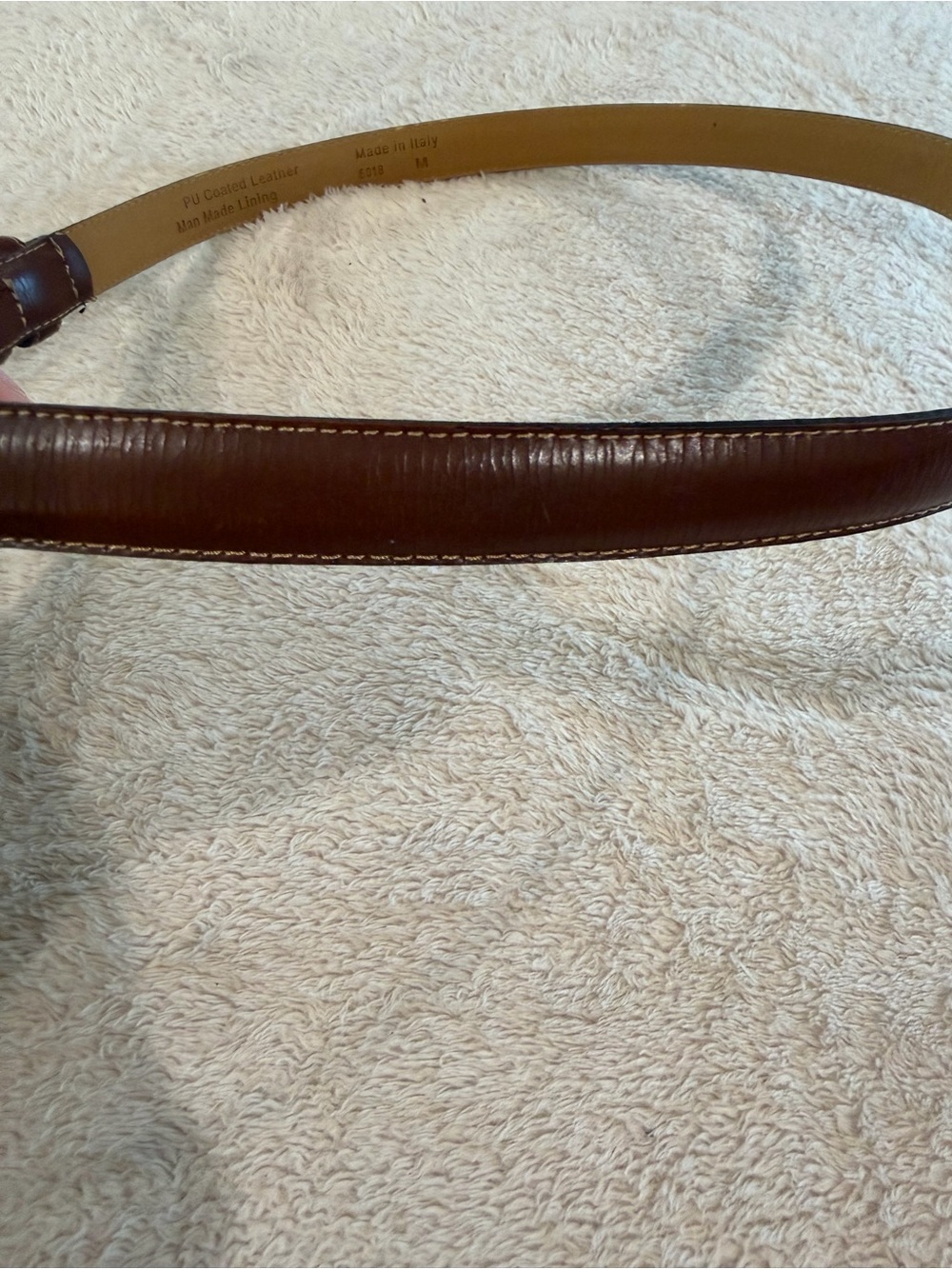 Brown Leather Women’s Dress Belt with Gold Buckle 36” long - Picture 2 of 3